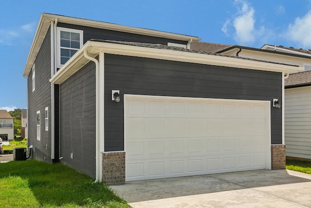 garage with central air condition unit