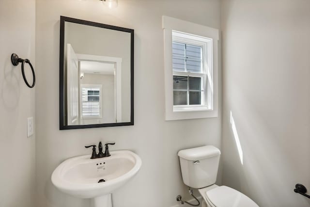 bathroom featuring sink and toilet