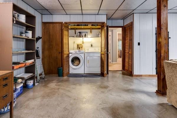 washroom with separate washer and dryer