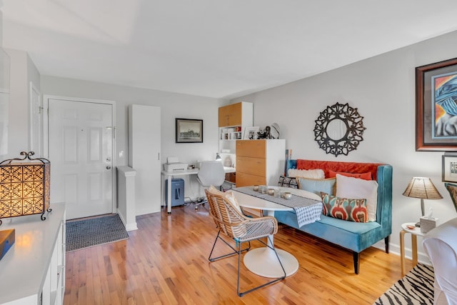 living room featuring light hardwood / wood-style floors