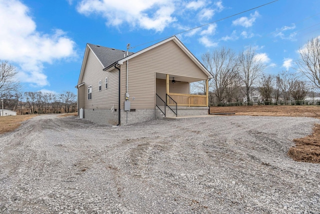 exterior space with a porch