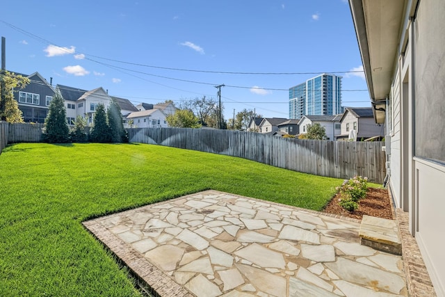 view of yard with a patio area