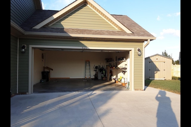 view of garage