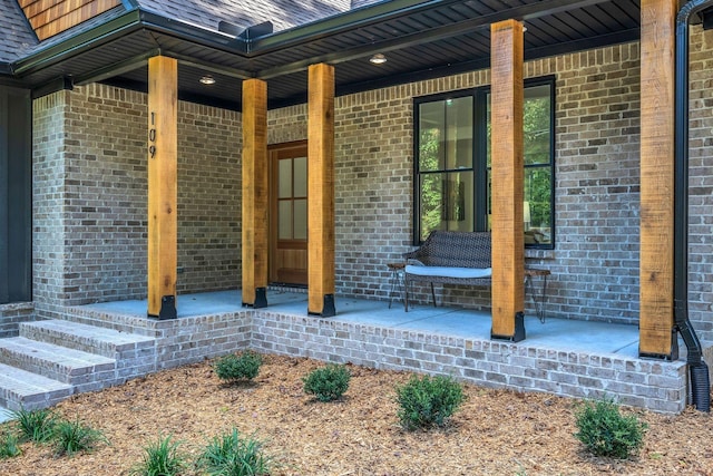 view of patio with a porch