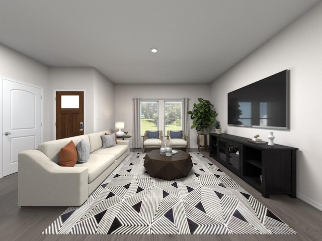 living room featuring hardwood / wood-style floors