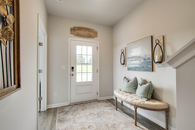 entryway with light wood-type flooring