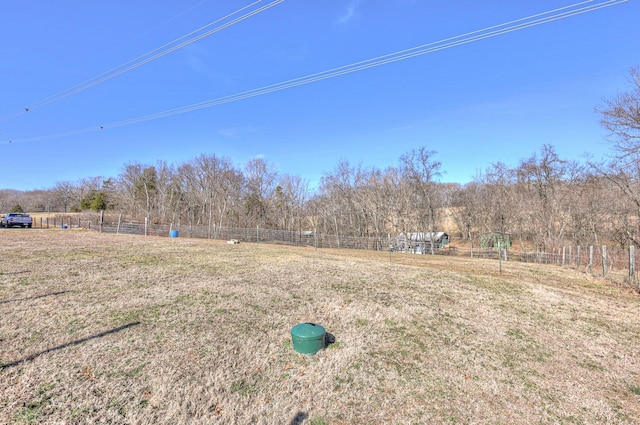 view of yard with a rural view