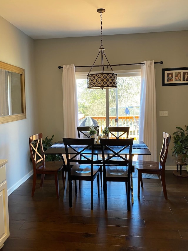 dining room featuring dark hardwood / wood-style flooring