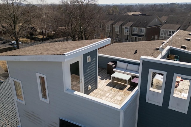 exterior space with an outdoor living space