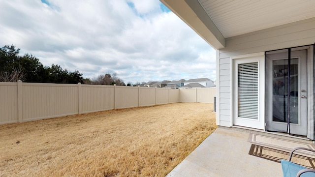 view of yard with a patio area