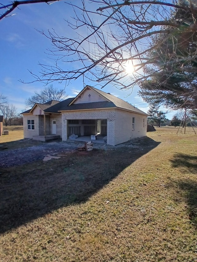 exterior space with a lawn