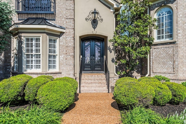 entrance to property with french doors