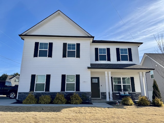 view of front of property with covered porch