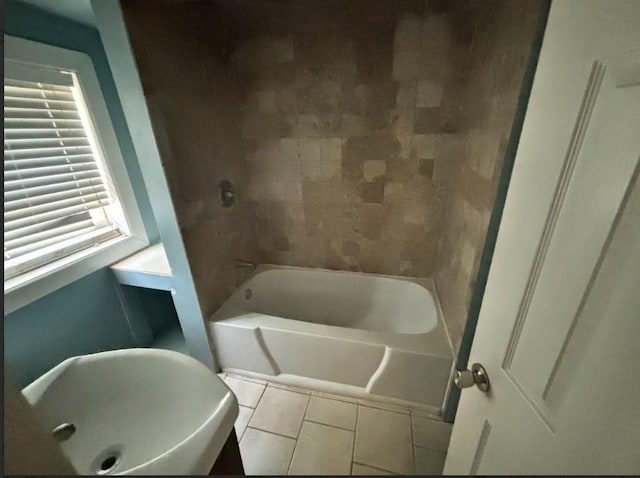 bathroom with tile patterned flooring