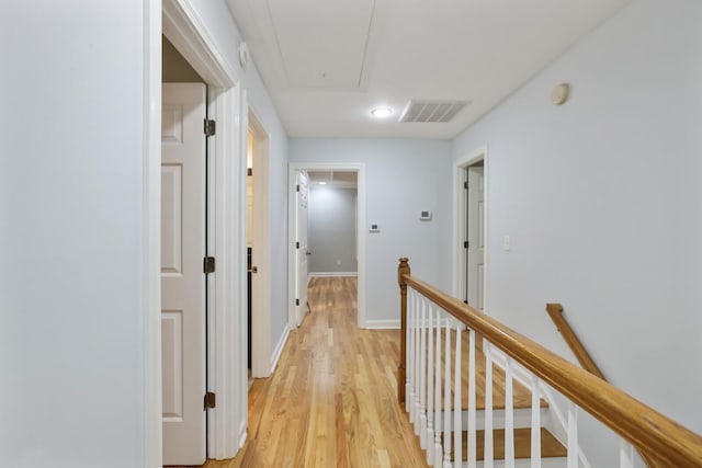 hall featuring light hardwood / wood-style flooring