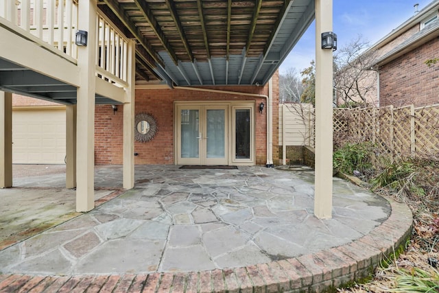 view of patio featuring french doors