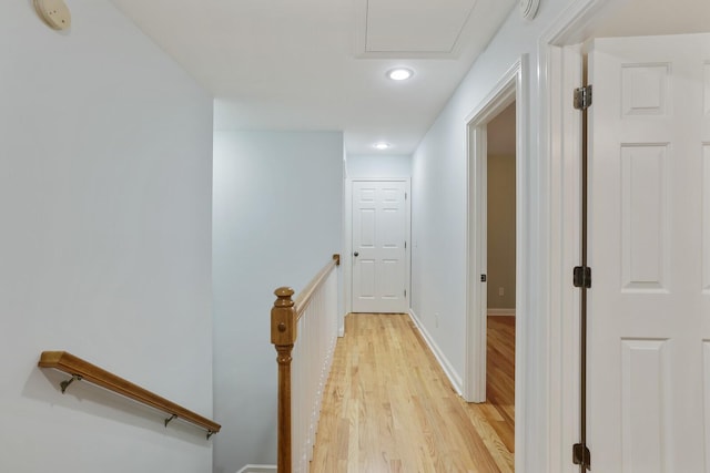 hall featuring light wood-type flooring