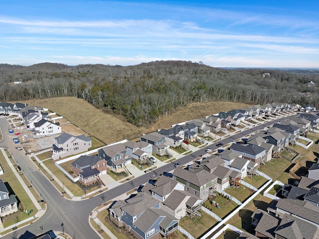 birds eye view of property with a residential view