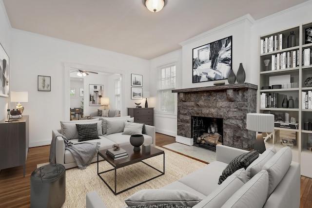 living room featuring wood-type flooring