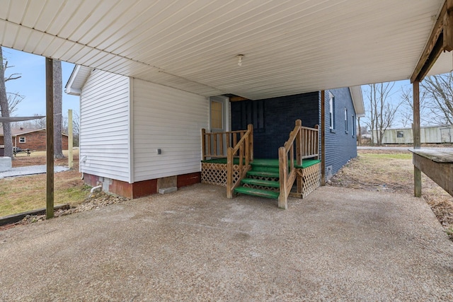 view of patio with a carport