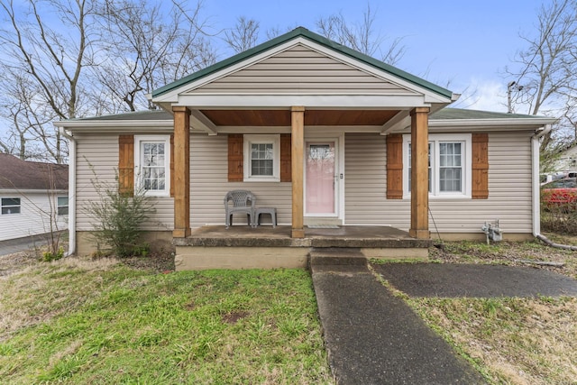 bungalow-style home featuring a porch