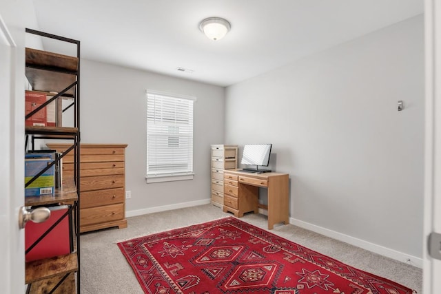 office area with light carpet