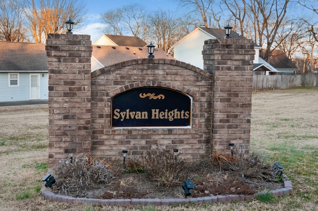 view of community sign