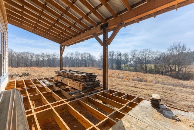 view of patio / terrace featuring a rural view