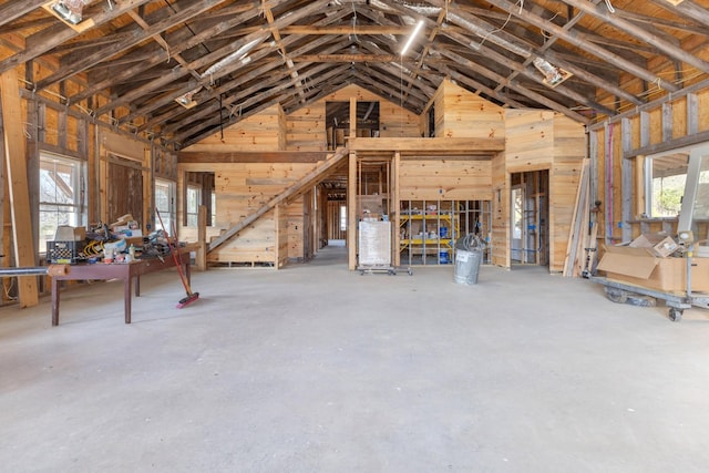 miscellaneous room with vaulted ceiling