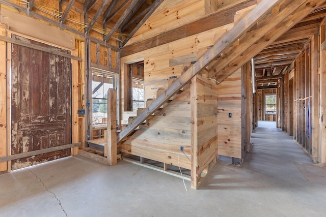 interior space with lofted ceiling