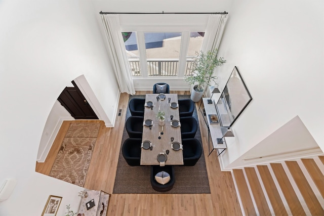 interior space with hardwood / wood-style floors