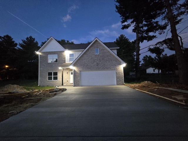 view of property with a garage