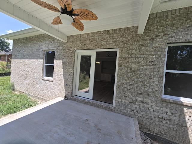 view of patio / terrace with ceiling fan