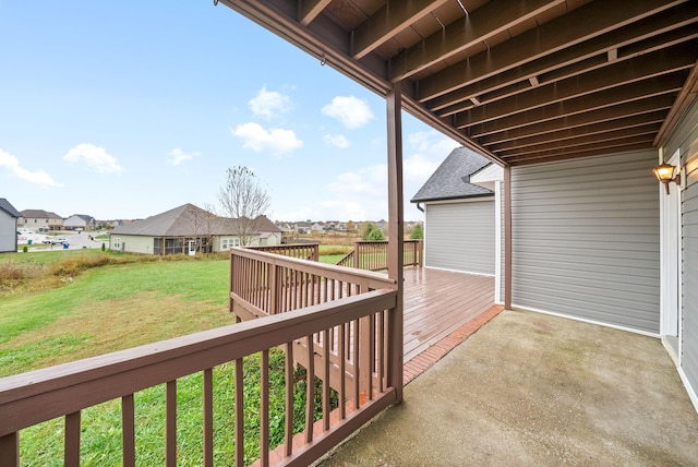 wooden balcony with a wooden deck