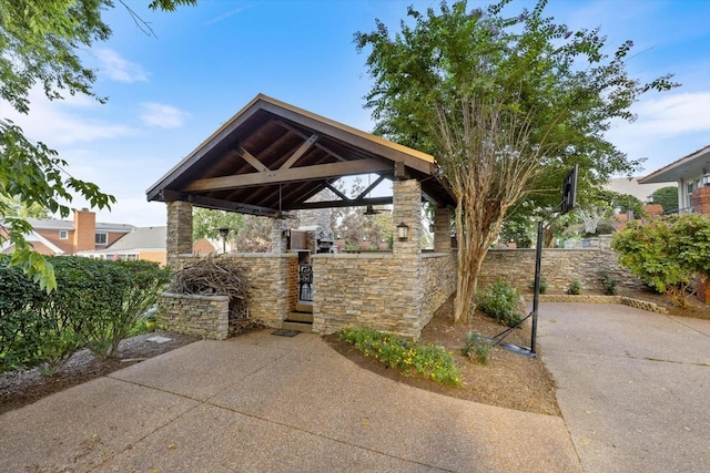 view of patio with a gazebo