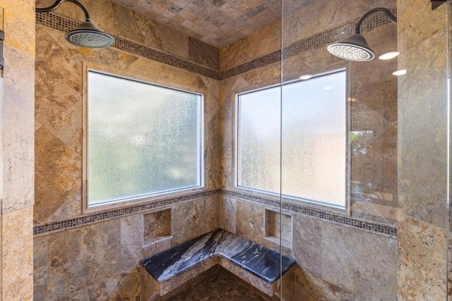 bathroom with a shower