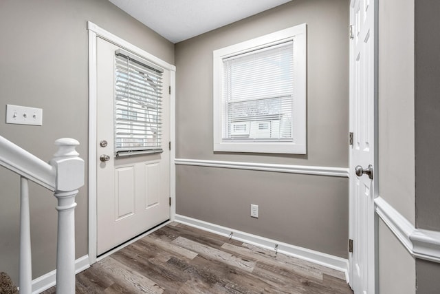 entryway featuring hardwood / wood-style flooring