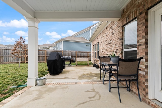 view of patio / terrace with a grill