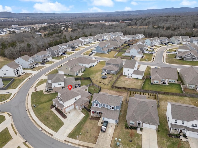 aerial view featuring a mountain view