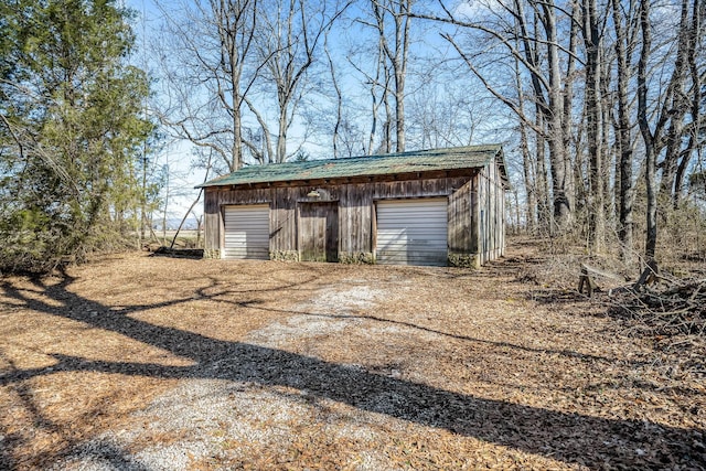 view of garage