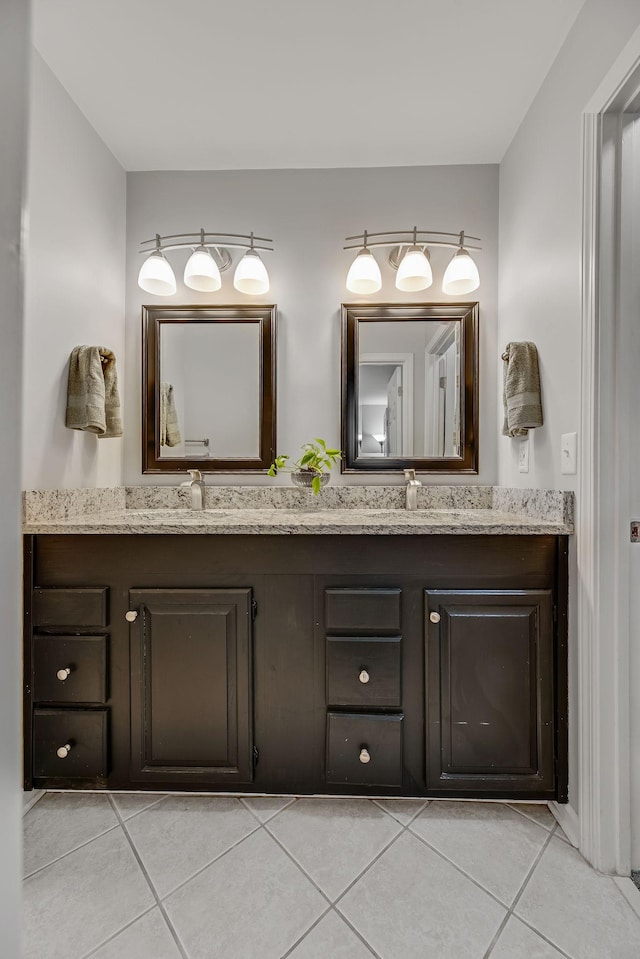 bathroom featuring tile patterned floors and vanity