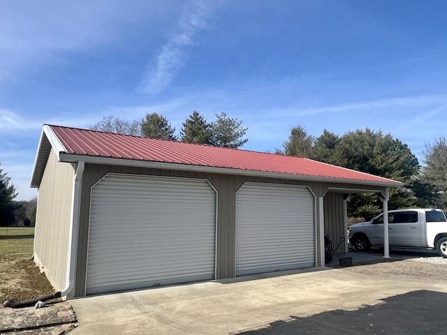 view of garage