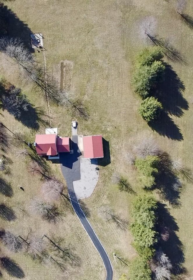 bird's eye view featuring a rural view