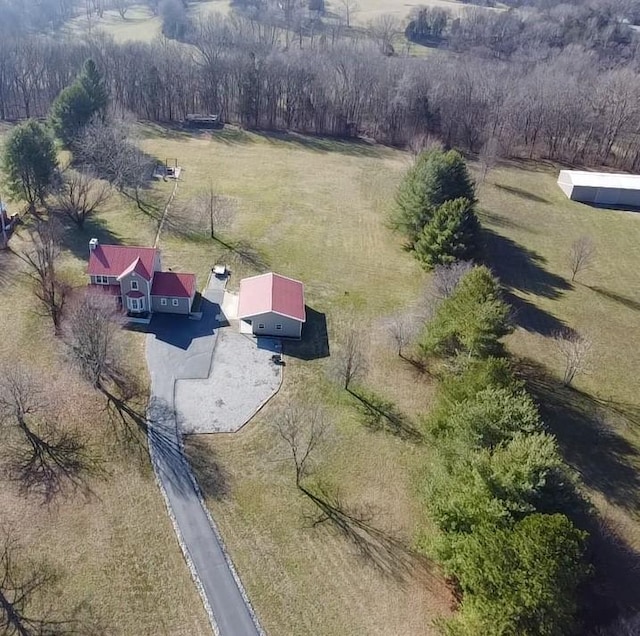 aerial view with a rural view