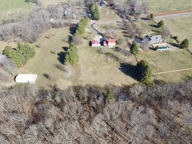 aerial view featuring a rural view