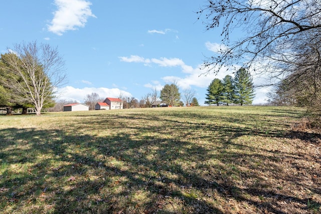 view of yard with a rural view