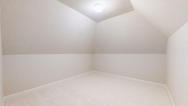 bonus room with lofted ceiling and carpet