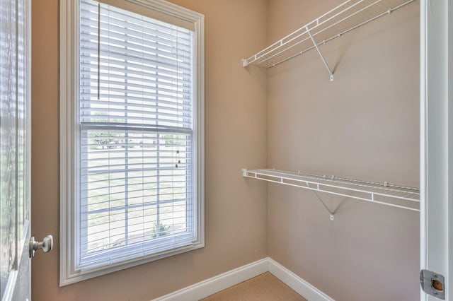 view of walk in closet