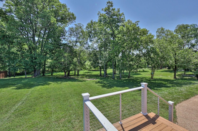 view of yard featuring a deck