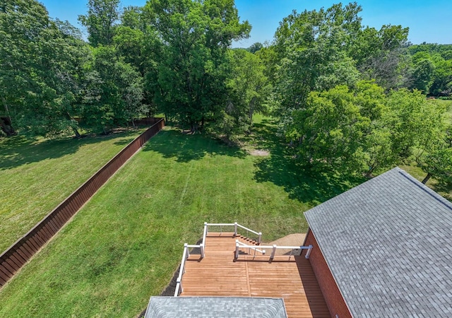 view of yard with a deck